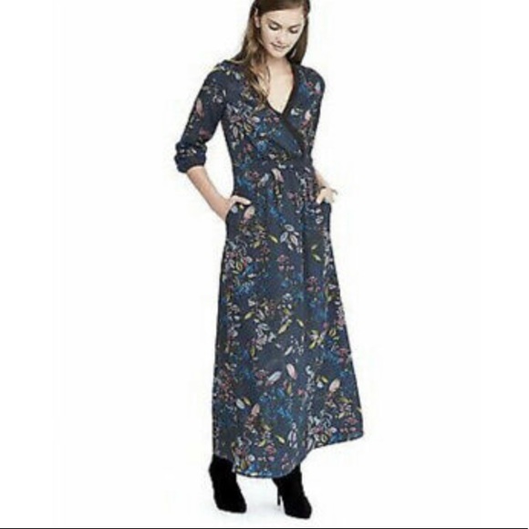 Banana Republic Dresses & Skirts - NWOT Banana Republic Teal Maxi Wrap Floral Dress